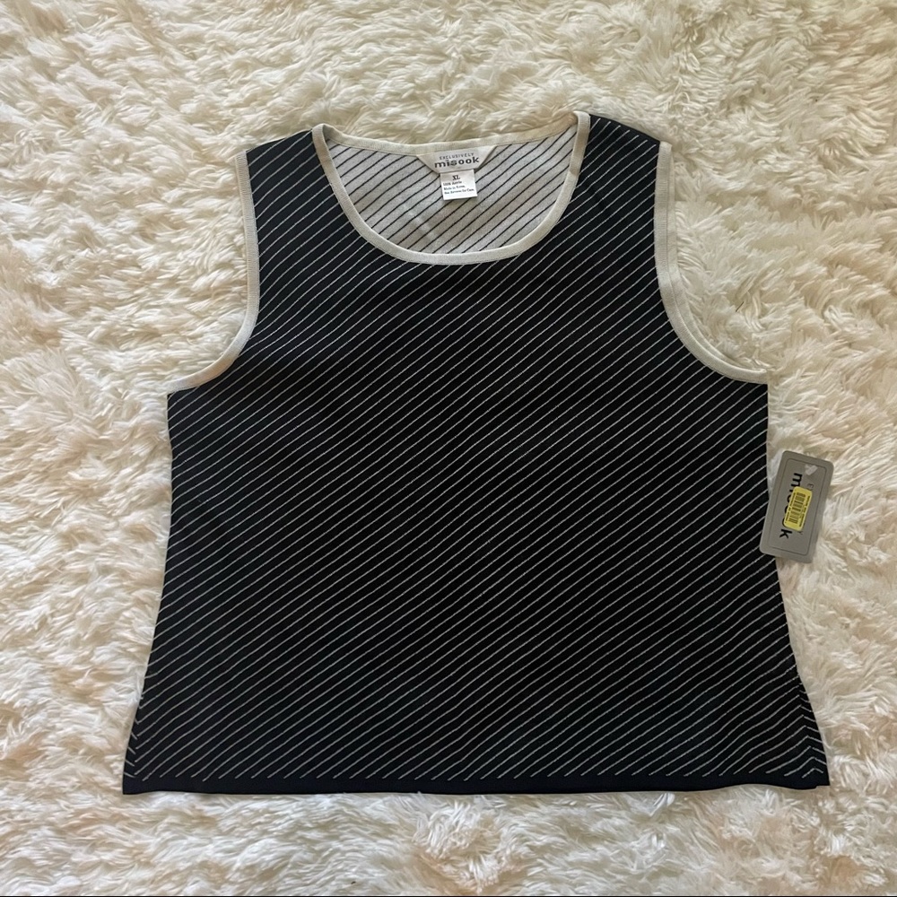 Black and white XL misook stripped tank top